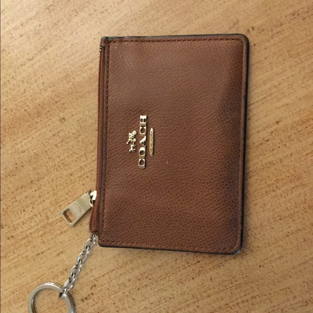 Coach mini ID case with key chain.